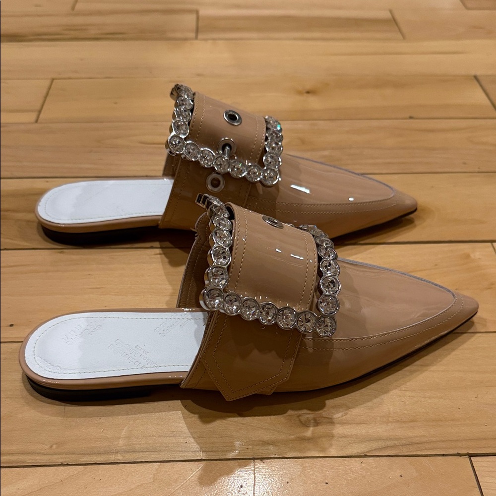 Maison Martin Margiela Beige Crystal-Trimmed Mules - Picture 5 of 13